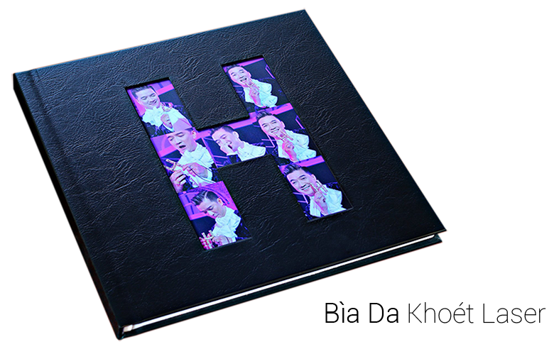 photobook bìa da khoét laser